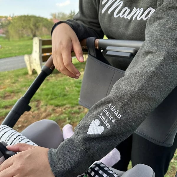 Gepersonaliseerde Geborduurde Mama Trui met Namen