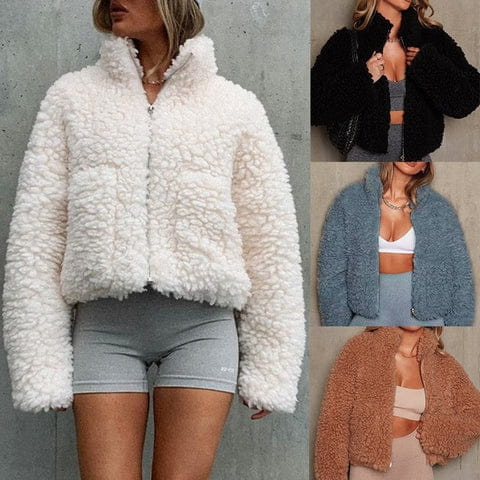 Romée Teddy Cropped Jacket | Fluffy & Warme Winterjas