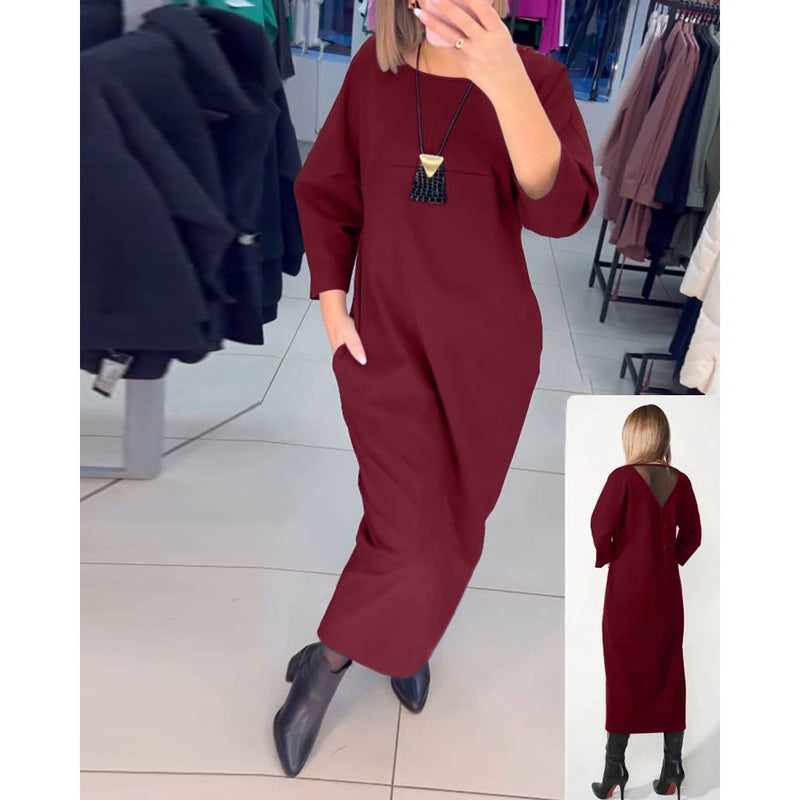 A-lijn Jurk - Casual - Katoenmix - Perfect voor Herfst en Winter - ROOD / S - Dresses > Casual Dresses