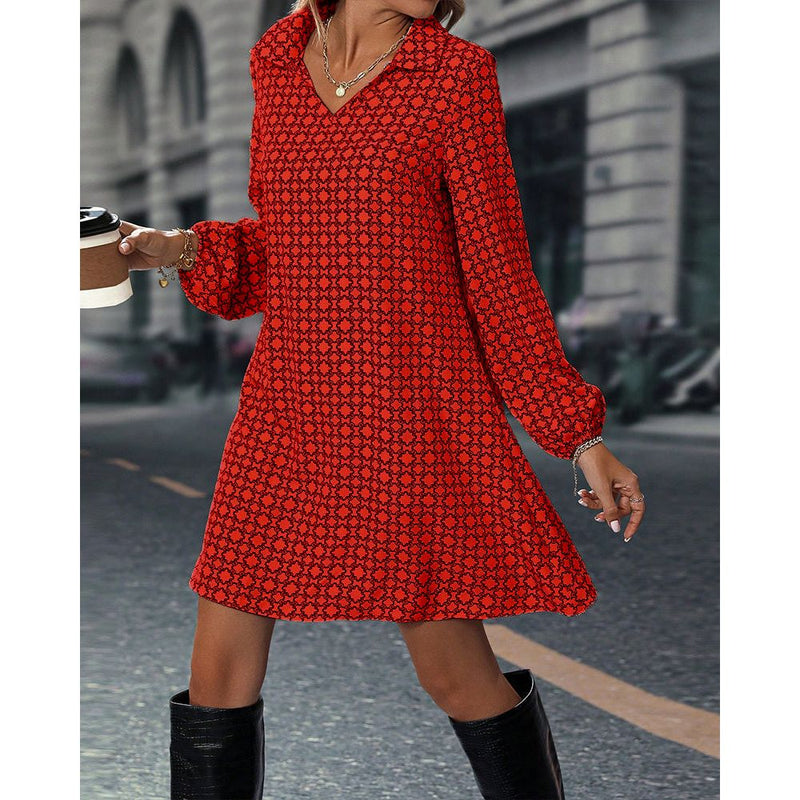 A-lijn Jurk - Casual - Polyestervezel en Elastaan - Ideaal voor Lente en Herfst - Casual Dresses