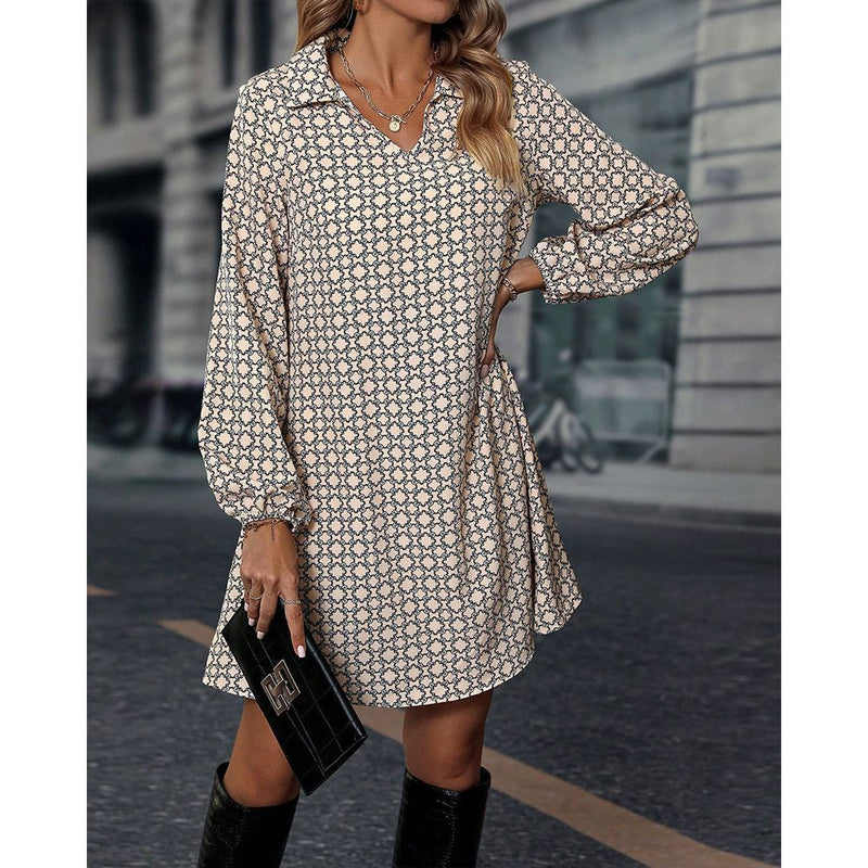 A-lijn Jurk - Casual - Polyestervezel en Elastaan - Ideaal voor Lente en Herfst - Casual Dresses