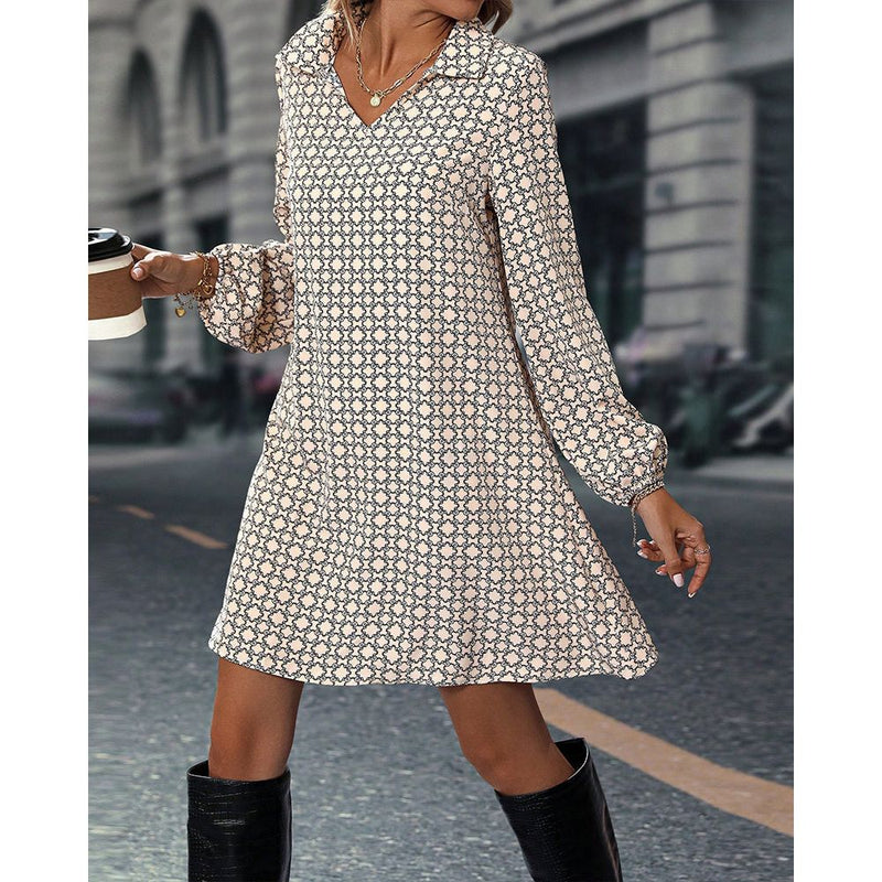 A-lijn Jurk - Casual - Polyestervezel en Elastaan - Ideaal voor Lente en Herfst - Casual Dresses