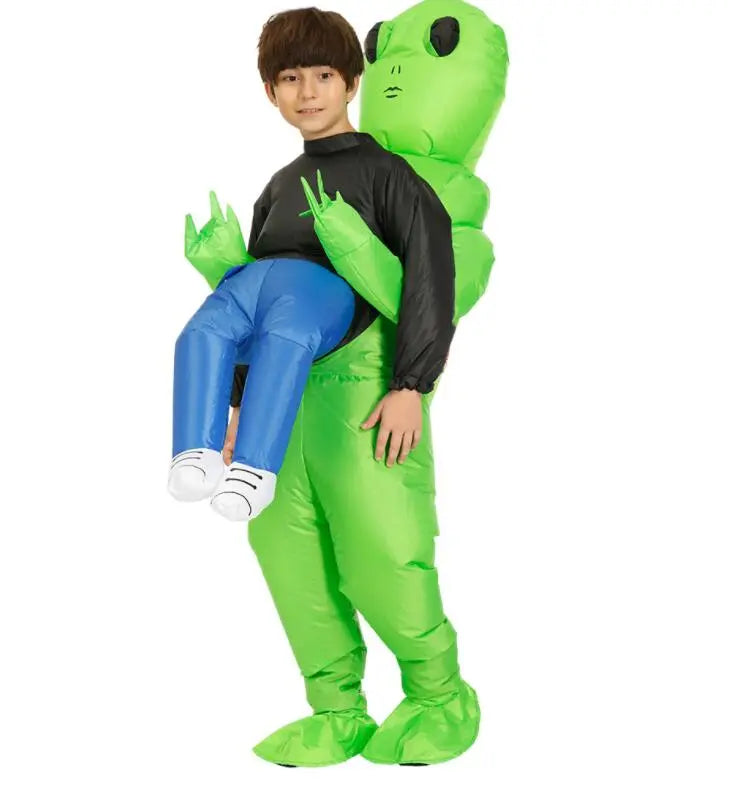 Alien Kostuum (Kids & Adults) - Groen / 120CM - 150CM