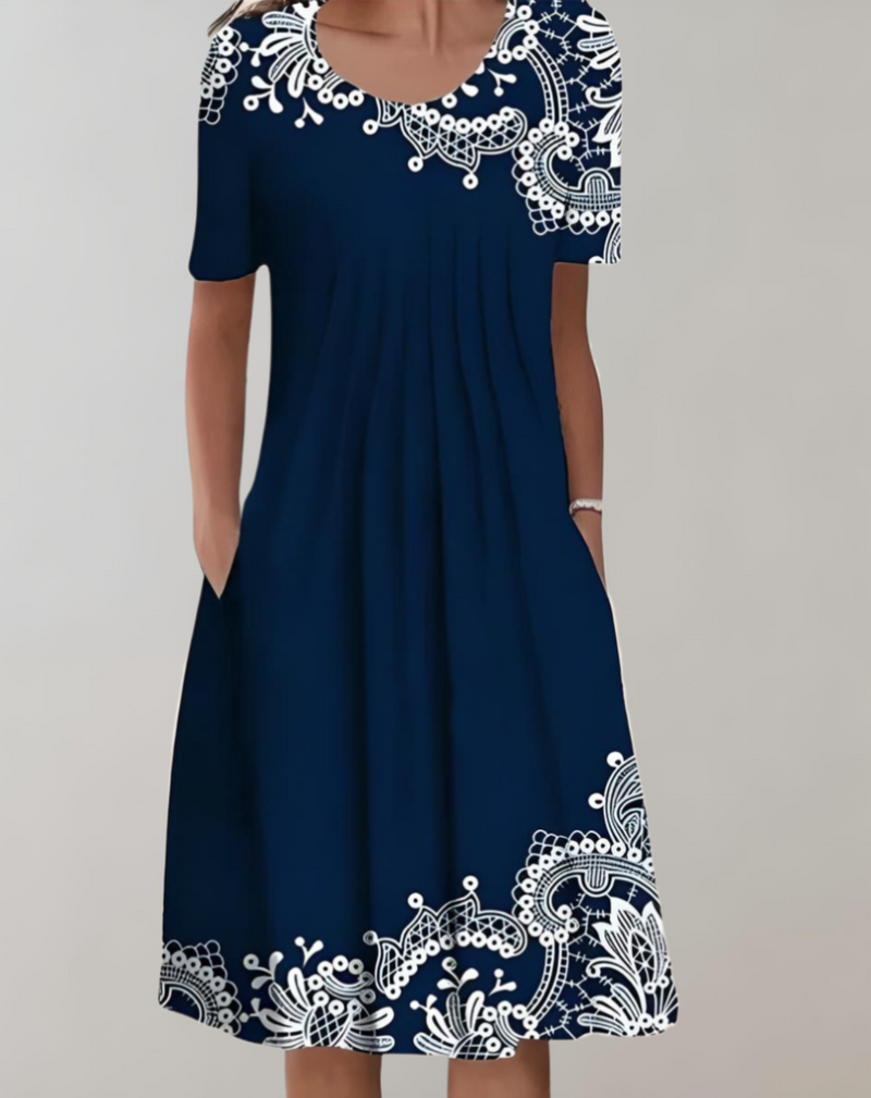 Avery Jurk - Modern en Tijdloos - Katoen en Duurzaam - Perfect voor Elke Gelegenheid - Donkerblauw / 2XS - Dresses