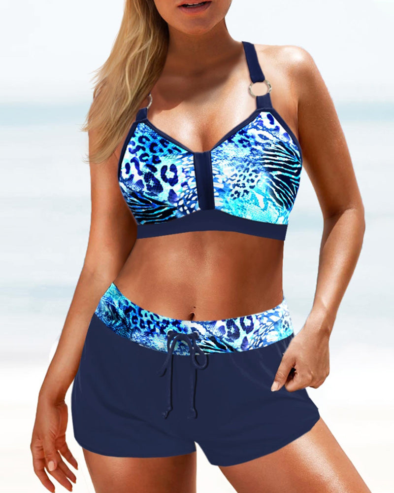 Bikini Dames - Eenvoudig - Spandex en Polyester Push-up BH en Shorts - Ideaal voor de Zomer - Bikini