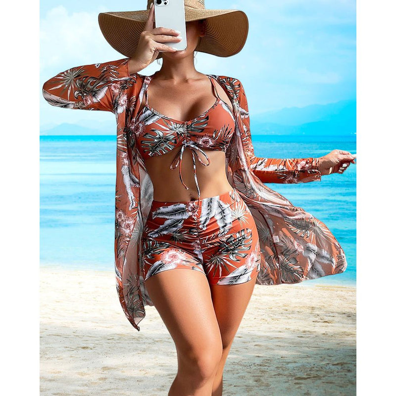 Bikini Set - Vakantie Collectie - Print U-hals Mouwloos - Perfect voor Zomer - Bikinis & Swimwear