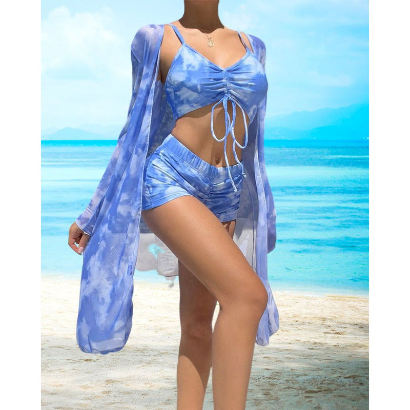 Bikini Set - Vakantie Collectie - Print U-hals Mouwloos - Perfect voor Zomer - Bikinis & Swimwear