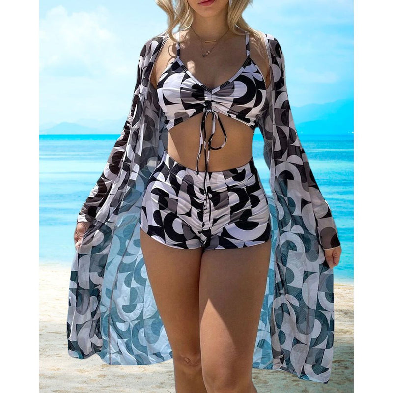 Bikini Set - Vakantie Collectie - Print U-hals Mouwloos - Perfect voor Zomer - Bikinis & Swimwear