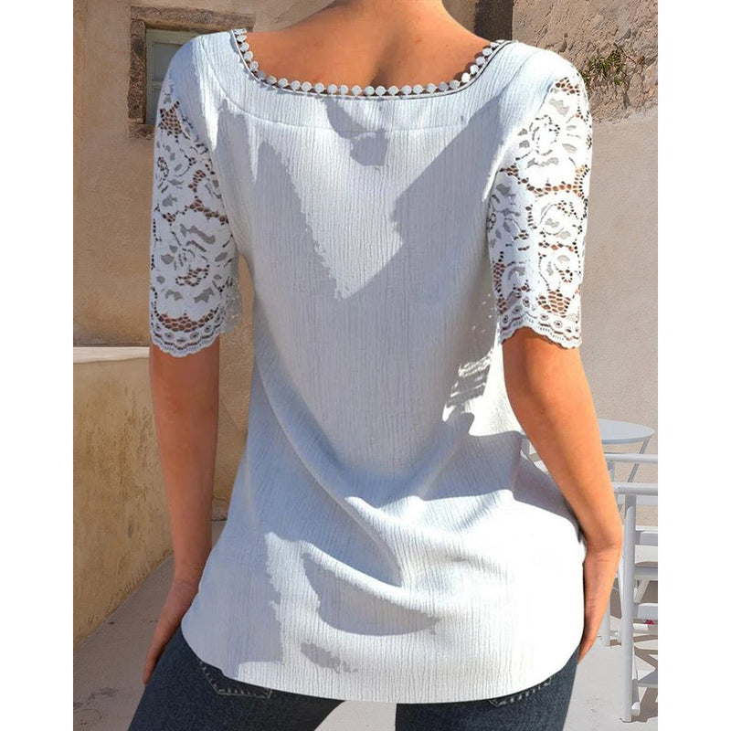 Blouse - Casual - Effen kleur Elastaan Polyestervezel Kant - Perfect voor de Zomer - Casual Blouses