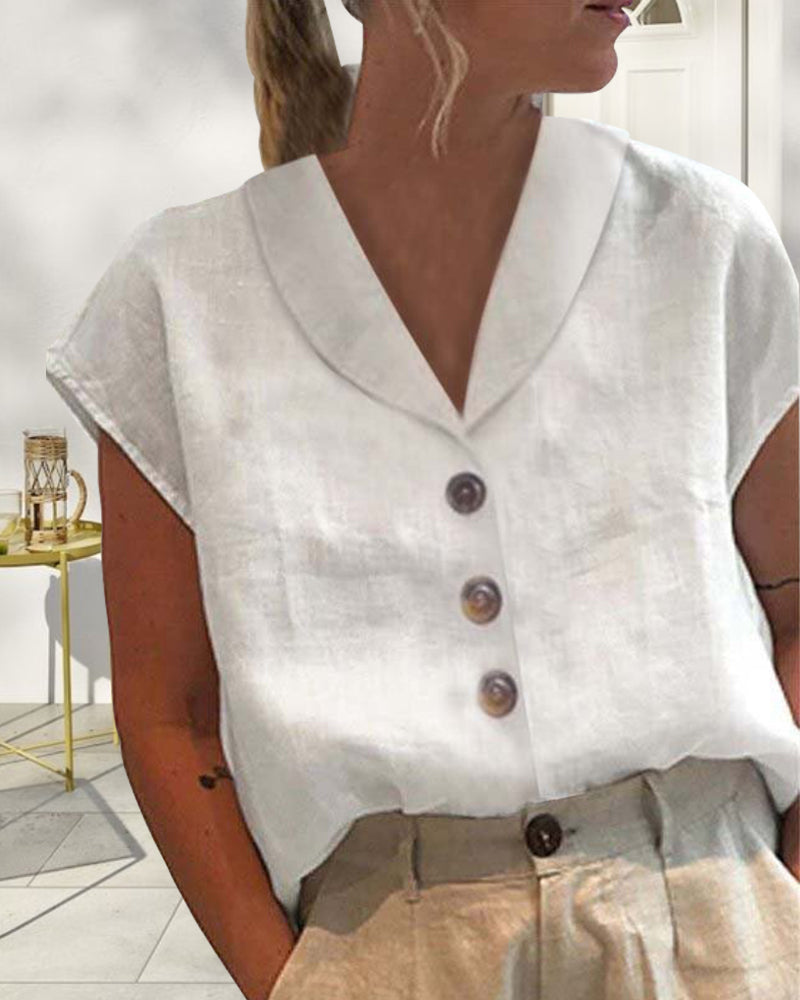 Blouse - Dagelijks - Katoen en Linnen - Perfect voor Zomergebruik - Women’s Blouses