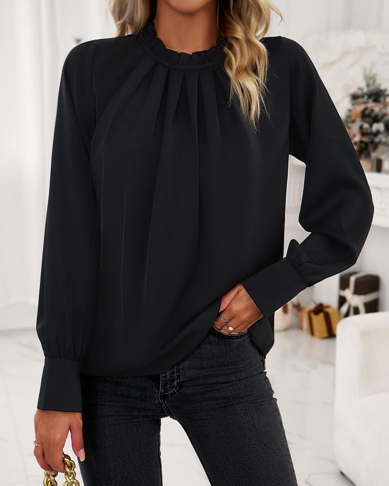 Blouse - Eenvoudig Chic Kantoor - Katoenmix - Perfect voor Lente Herfst en Winter - Women’s Blouses