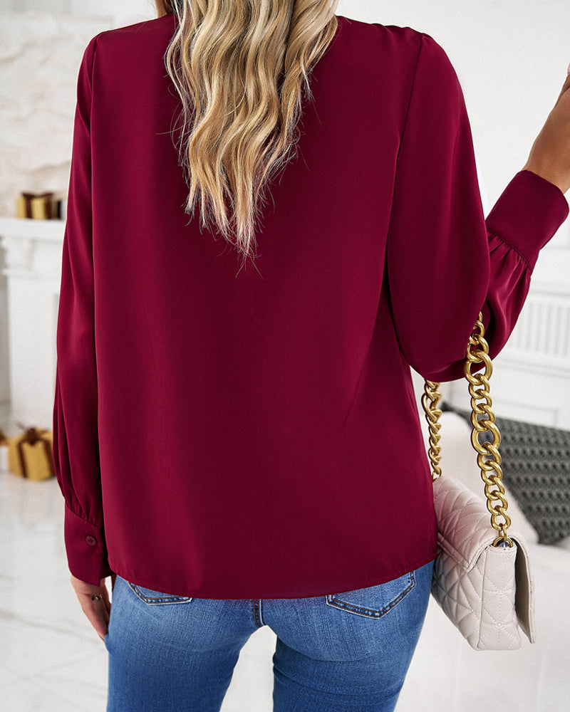 Blouse - Eenvoudig Chic Kantoor - Katoenmix - Perfect voor Lente Herfst en Winter - Women’s Blouses