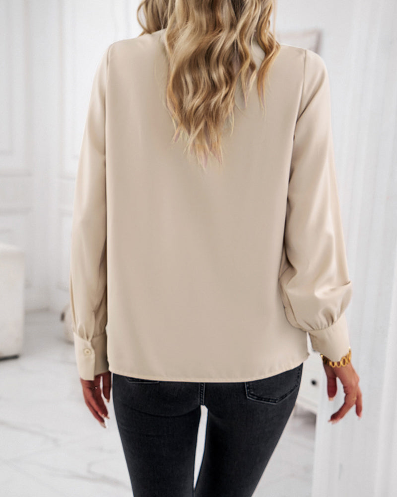 Blouse - Eenvoudig Chic Kantoor - Katoenmix - Perfect voor Lente Herfst en Winter - Women’s Blouses