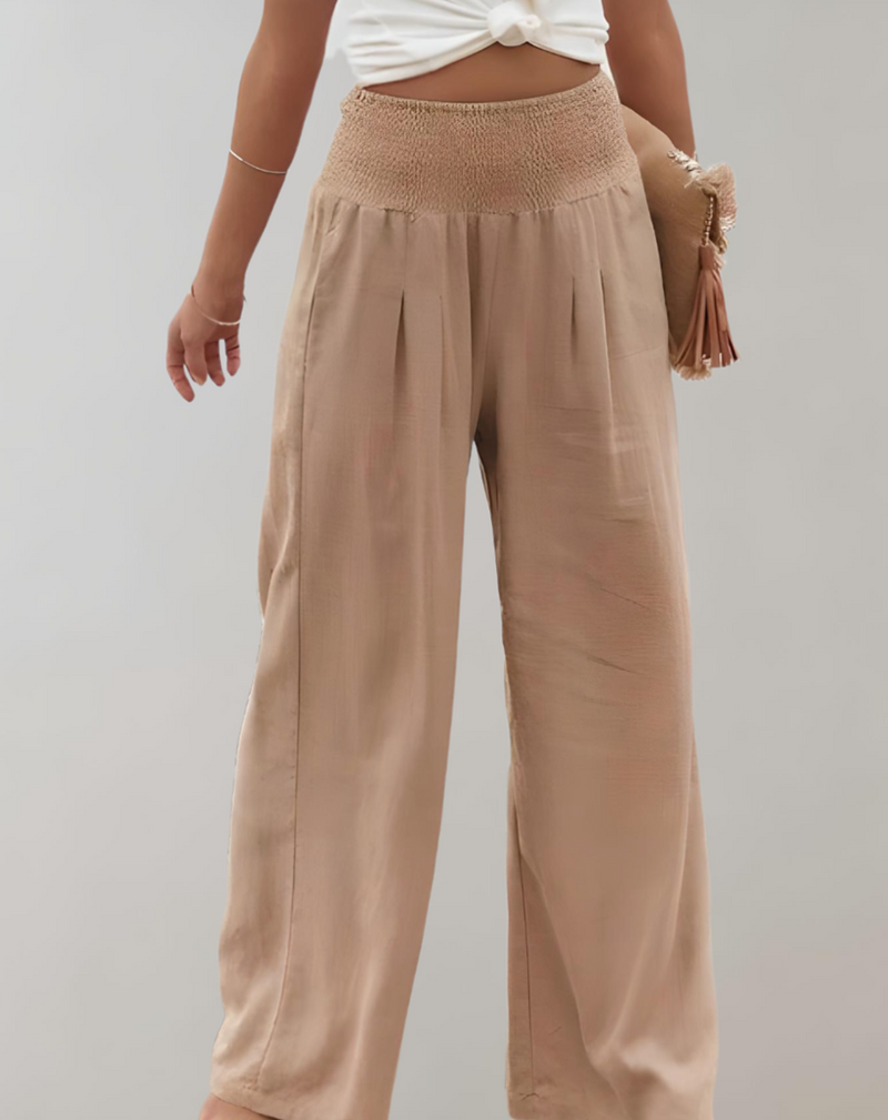 Broek - Erica Collectie - Hoogwaardige Materialen - Perfect voor Elke Gelegenheid - Beige / 34 - Dames Trousers