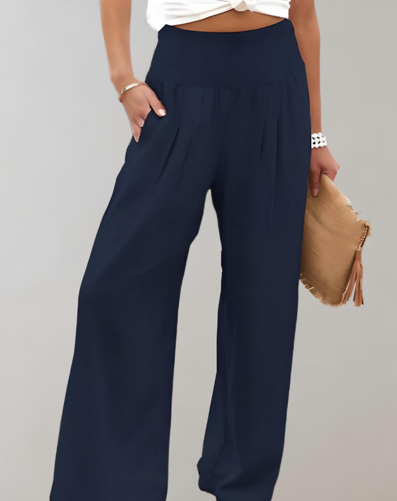 Broek - Erica Collectie - Hoogwaardige Materialen - Perfect voor Elke Gelegenheid - Blauw / 34 - Dames Trousers