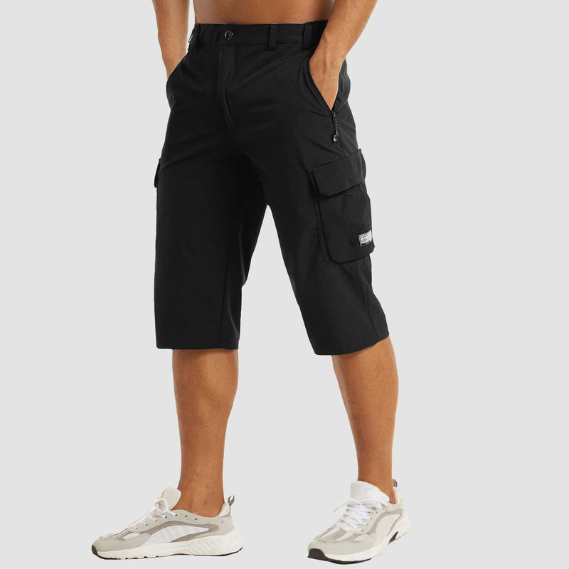 Cargo Shorts - Cliff - Sneldrogend Hoogwaardige Materialen Ruime Cargozakken - Ideaal voor Avonturen - Zwart / 46