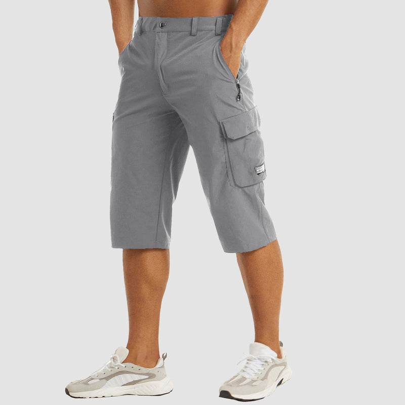 Cargo Shorts - Cliff - Sneldrogend Hoogwaardige Materialen Ruime Cargozakken - Ideaal voor Avonturen - Grijs / 46