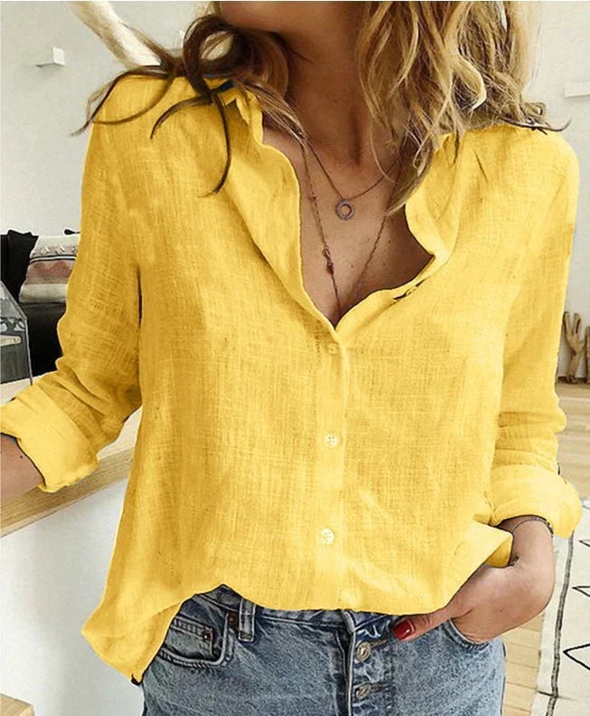 Casual Blouse - Chloë - Luchtig Beschikbaar in Veel Kleuren & Modellen - Perfect voor de Zomer - Geel / S - Dames