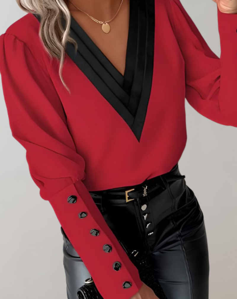 Dames Top - Akeisha - Modern & Duurzaam - Perfect voor Elke Seizoen - Rood / XS - Dames Tops