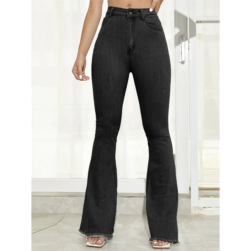 Flare Jeans - Diva Collectie - Hoogwaardige Stof - Perfect voor Elke Gelegenheid - Zwart / XS - Flare Jeans