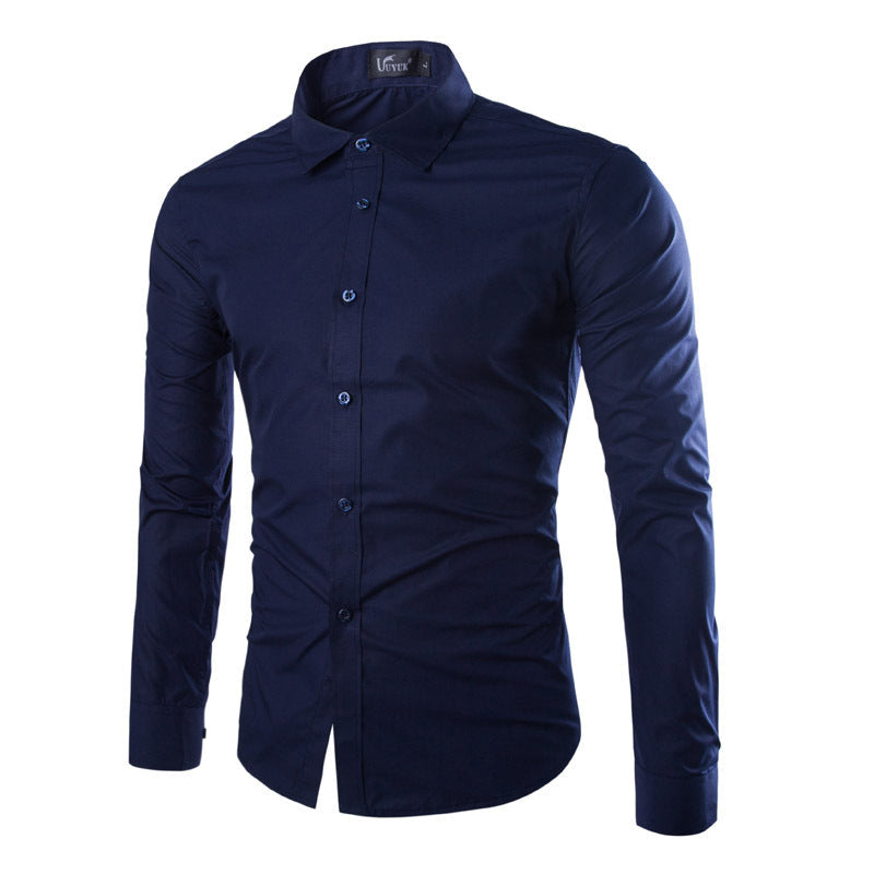 Heren Overhemd - James Collectie - Hoogwaardige Materialen - Perfect voor Herfst en Winter - Blauw / M - Heren