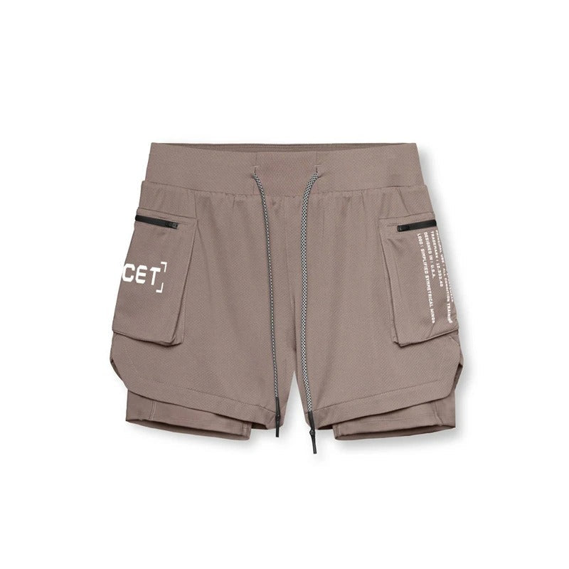 Heren Sport Shorts - James Collectie - Ademend Hoogwaardige Stof Uniek Ontwerp - Perfect voor de Zomer - Bruin A / 46