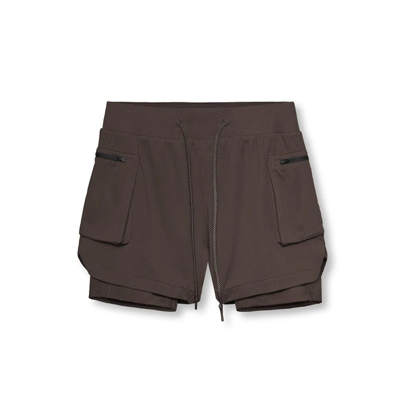 Heren Sport Shorts - James Collectie - Ademend Hoogwaardige Stof Uniek Ontwerp - Perfect voor de Zomer - Donker bruin B