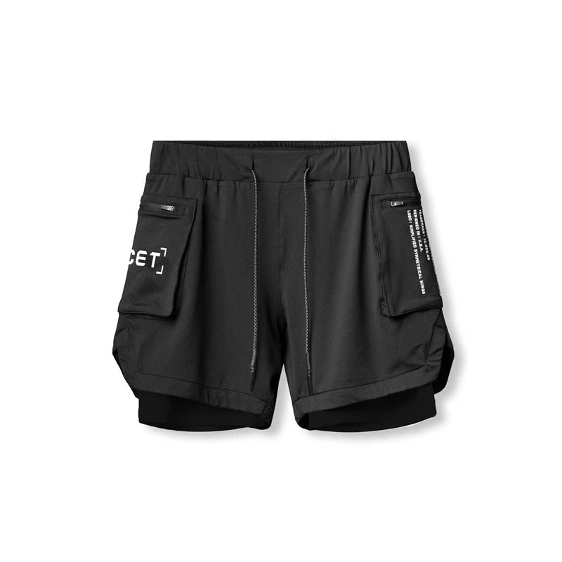 Heren Sport Shorts - James Collectie - Ademend Hoogwaardige Stof Uniek Ontwerp - Perfect voor de Zomer - Zwart A / 46