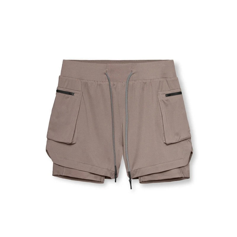 Heren Sport Shorts - James Collectie - Ademend Hoogwaardige Stof Uniek Ontwerp - Perfect voor de Zomer - Bruin B / 46