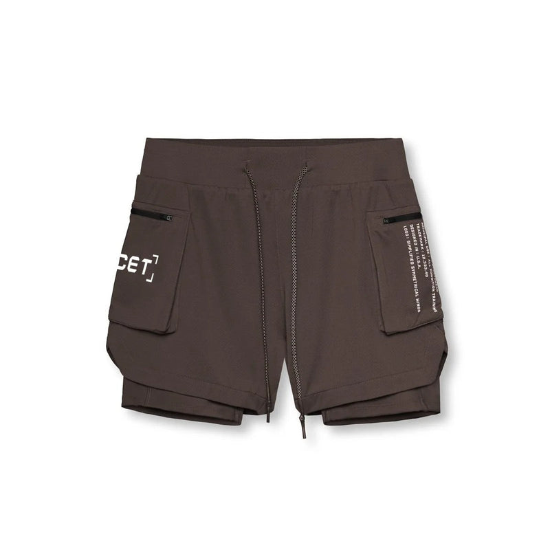 Heren Sport Shorts - James Collectie - Ademend Hoogwaardige Stof Uniek Ontwerp - Perfect voor de Zomer - Donker bruin A