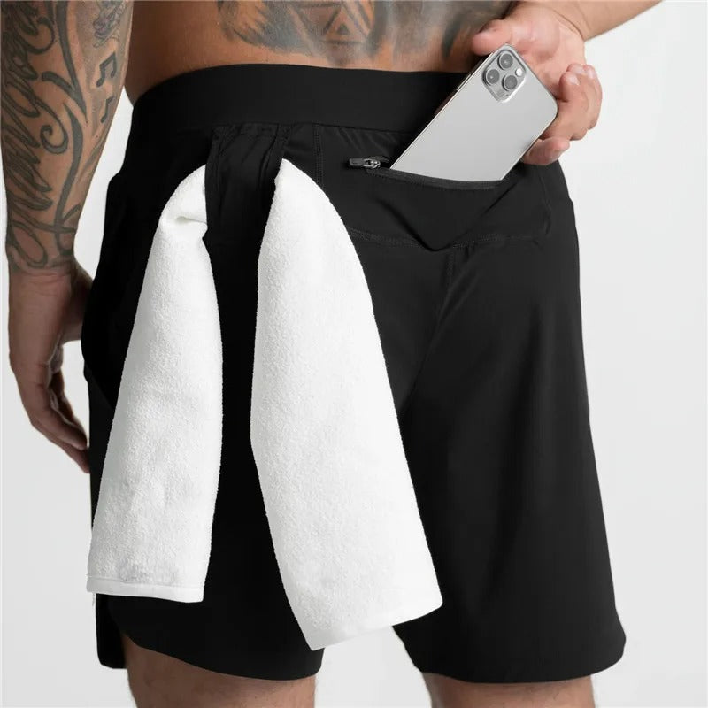 Heren Sport Shorts - Sportief - Ademend en Comfortabel - Ideaal voor de Zomer - Zwart / 46 - Men’s Sports Shorts