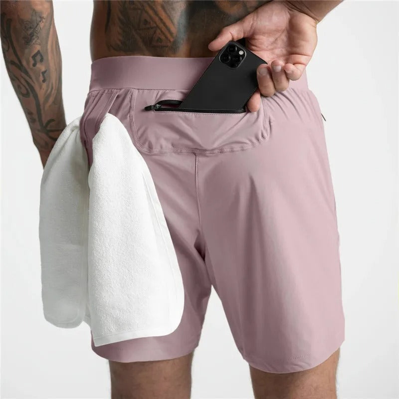 Heren Sport Shorts - Sportief - Ademend en Comfortabel - Ideaal voor de Zomer - Roze / 46 - Men’s Sports Shorts