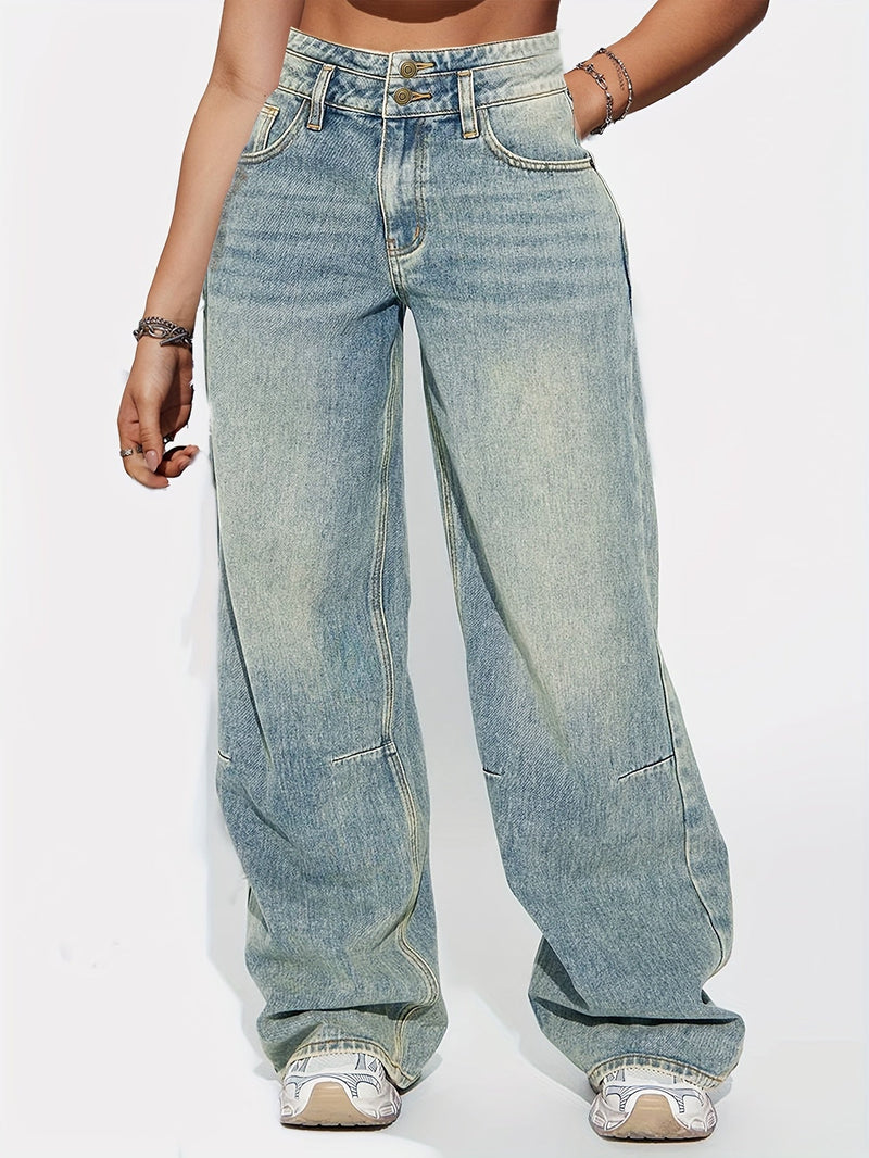 High Waist Retro Jeans - Lichtblauw / XS(34)