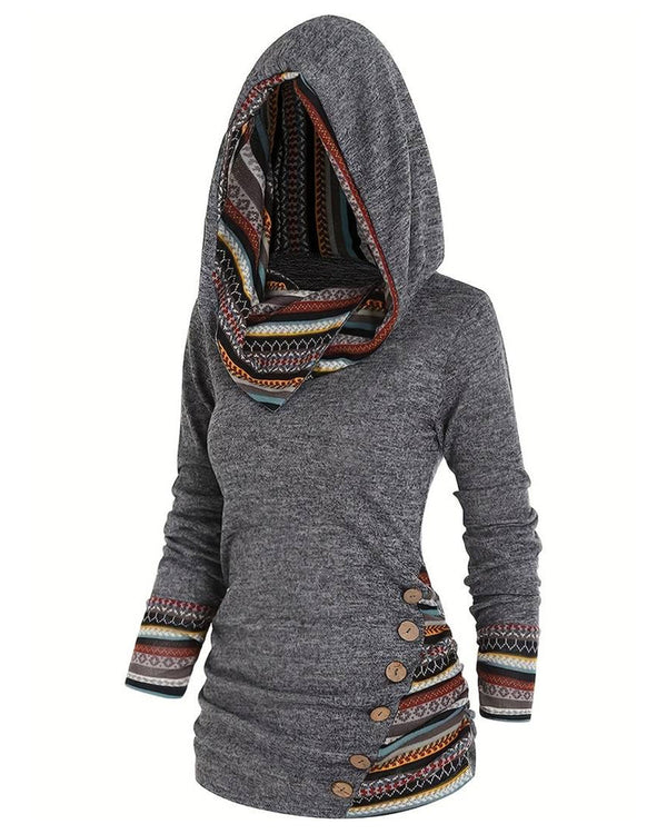 Hoodie - Eenvoudig - Katoenmix met Kleurblok en Patchwork - Perfect voor Lente Herfst en Winter - Grijs / S - Hoodies