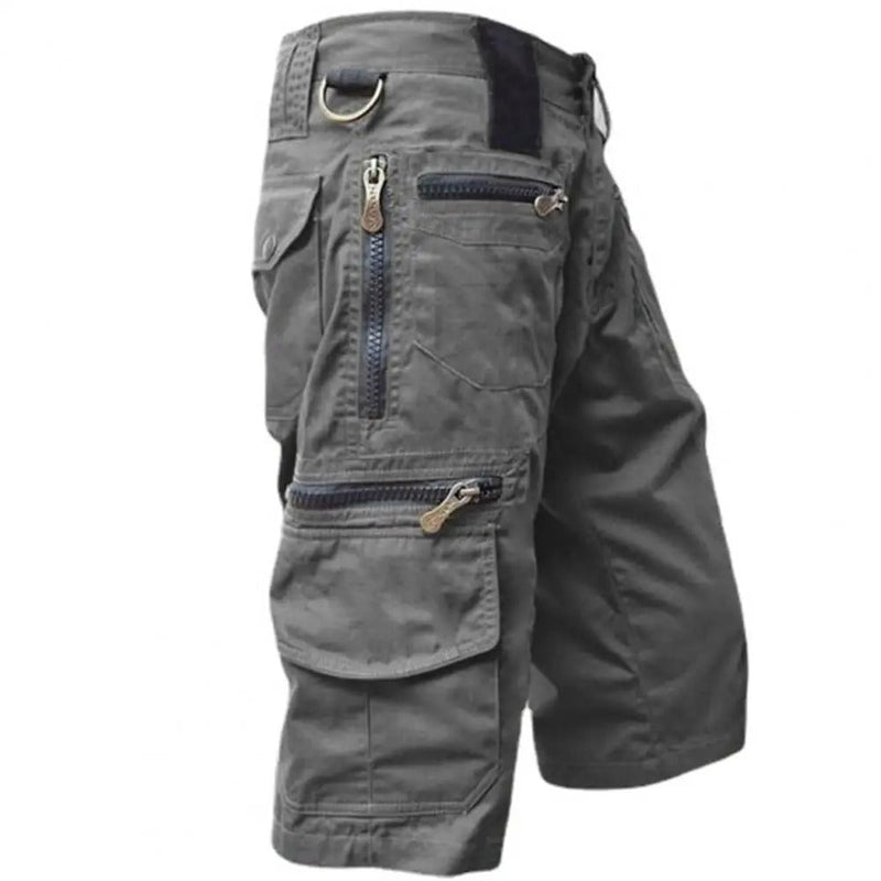 James | Militaire stijl cargo met rits heren driekwart broek - Grijs / 46