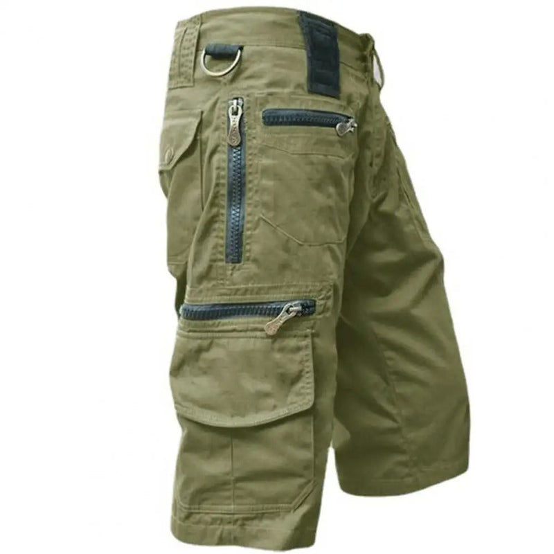 James | Militaire stijl cargo met rits heren driekwart broek - Groen / 46