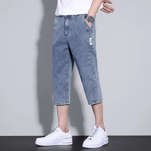 James | Washed Denim Rechte Pijp Heren Driekwart Broek