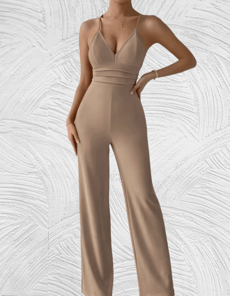 Jumpsuit Dames - Elizah - Stijlvol Ontwerp - Duurzaam - Perfect voor Elke Gelegenheid - XS / Khaki - Dames Jumpsuits