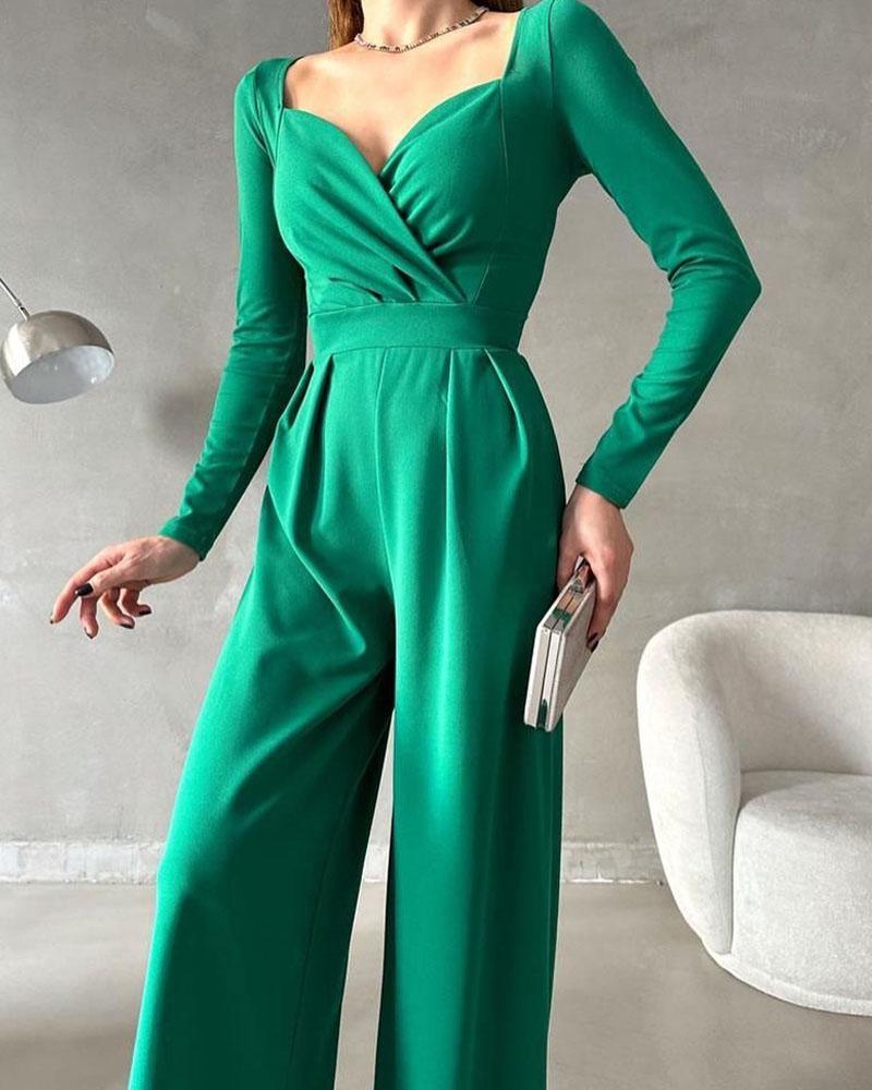 Jumpsuit - Effen Kleur - 100% Polyester - Ideaal voor Winter Herfst Lente - Dames Jumpsuits