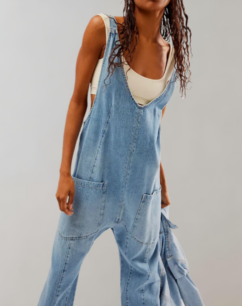 Jumpsuit - Keziah - Stijlvol Duurzaam Perfecte Pasvorm - Voor Elke Gelegenheid - Blauw / S - Jumpsuits