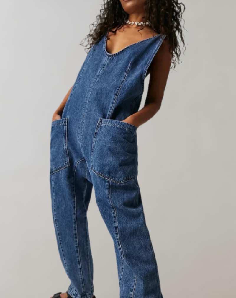 Jumpsuit - Keziah - Stijlvol Duurzaam Perfecte Pasvorm - Voor Elke Gelegenheid - Donkerblauw / S - Jumpsuits