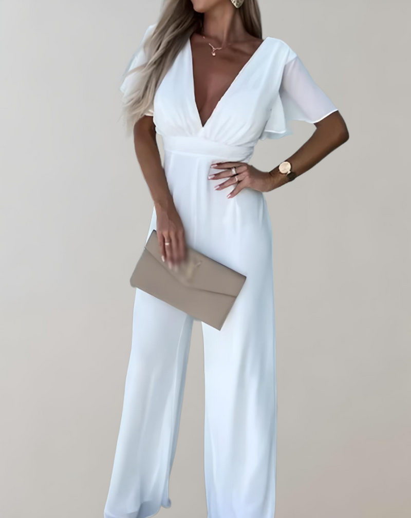 Jumpsuit - Quisha Collectie - Stijlvol Duurzaam Modern - Perfect voor Elk Seizoen - Wit / S - Dresses