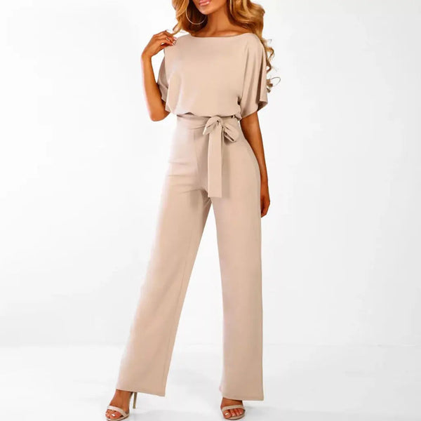 Jumpsuit - Schattig & Vrouwelijk - Katoen en Polyester - Perfect voor Speciale Evenementen - Beige / S - Dresses &