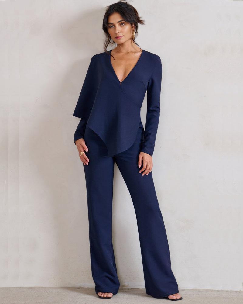 Jumpsuit - Slim Fit - 100% Polyester - Perfect voor Avond Uit - Blauw / S - Jumpsuits