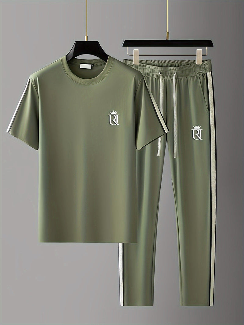 Korte Mouw Top - Casual - Licht Stretch Polyester met Geborduurd Alfabet - Ideaal voor Dagelijks Gebruik - Helder Groen