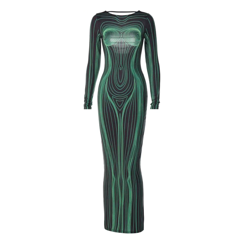 Lange Mouwen Dress - Bella Collectie - Comfortabele Bodycon Pasvorm - Perfect voor Diverse Gelegenheden - Dresses