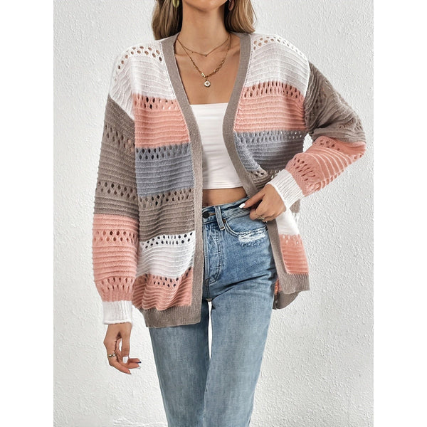 Lorikano | Gebreide Cardigan Ideaal voor Herfst en Winter - Roze / XS