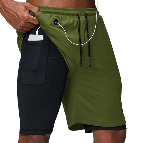 Ludo | Blauwe eenvoudige elastische ademende heren sport shorts