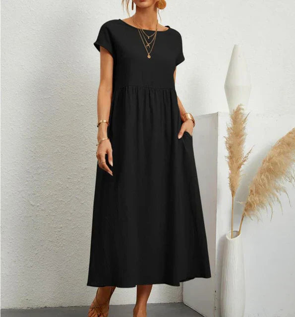 Maxi-jurk - Casual Elegant - Zachte Katoenmix - Perfect voor Dagelijks Gebruik - Zwart / S - Maxi Dresses