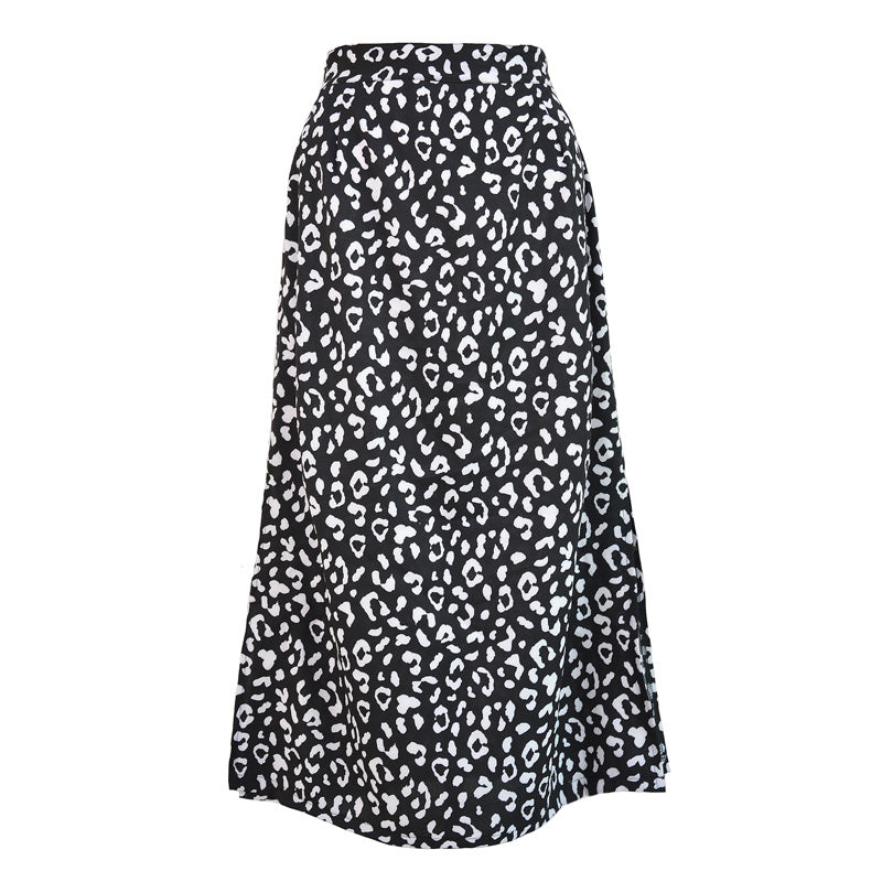 Maxi Rok - Dierenprint - Luchtig Stof met Split - Perfect voor Zomerse Dagen - Zwart / M - Dresses / Skirts